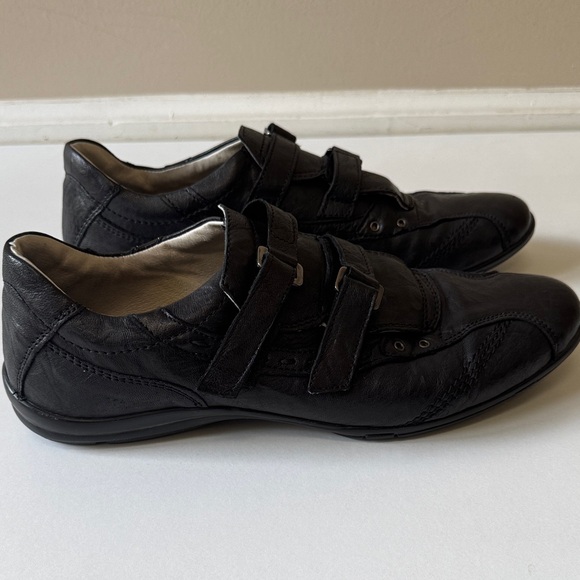 BATA Men's Black Double Adjustable Strap Leather Shoes Made in Italy - Picture 3 of 10